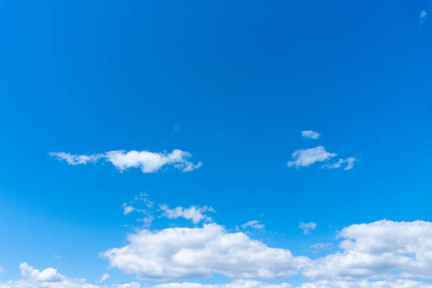Beautiful blue sky with clouds in clear sunny weather
