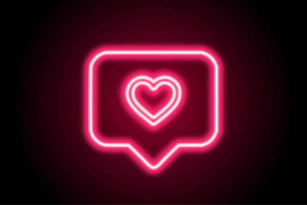 istock Neon glowing heart like icon 1457302394