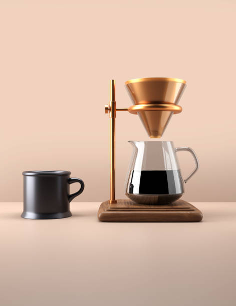 Coffee blender and boiler machine in kitchen interior