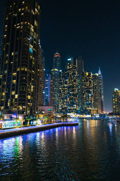 istock Illuminated Dubai Marina at night 1457310308