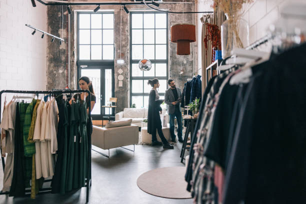 Shopping in modern boutique