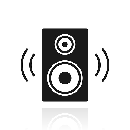 istock Speaker. Icon with reflection on white background 1457315003