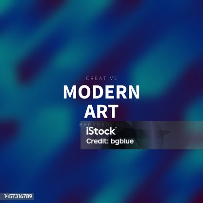 istock Abstract blurred design with geometric shapes - Trendy Blue Gradient 1457316789