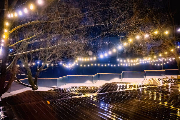 istock Alley night lamp winter 1457317151