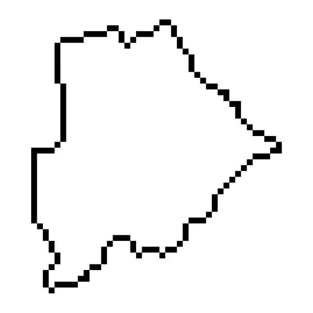 Vector illustration of Pixel map of Botswana. Vector illustration.