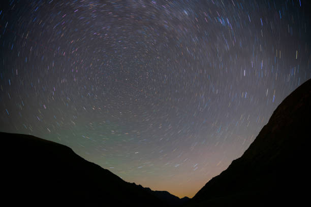 Free Stock Photo of Night Sky With Star Trail Background | Download ...