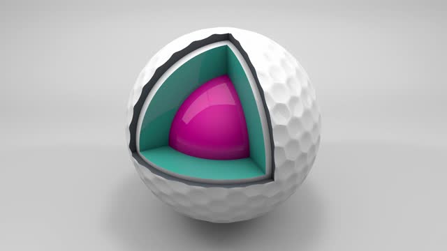 Sections of Turning Golf Ball