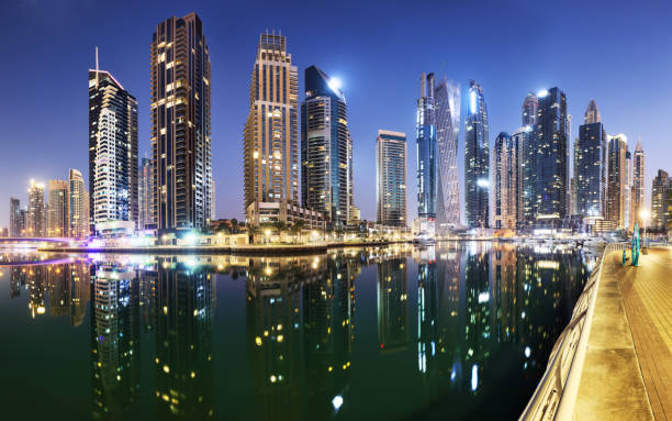 istock Dubai Marina panorma at night, UAE 1457327878