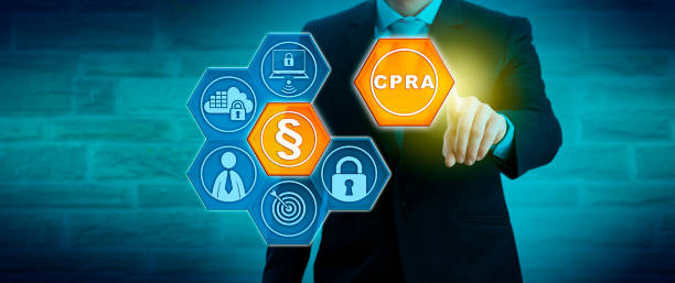 Manager Adding CPRA Icon To Compliance Solution Unrecognizable business manager adding a CPRA icon to a corporate compliance solution. Business and information technology metaphor for the California Privacy Rights Act, protection of consumer data. human rights act stock pictures, royalty-free photos & images