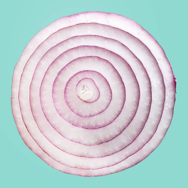 istock A slice of red onion isolated on blue background 1457331289