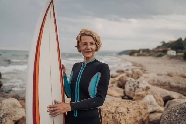 istock Mature female surfer 1457332574