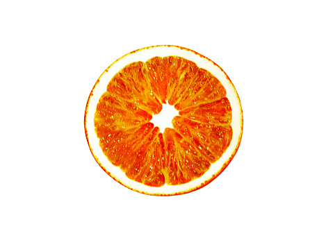 Juicy and fresh piece of sliced orange