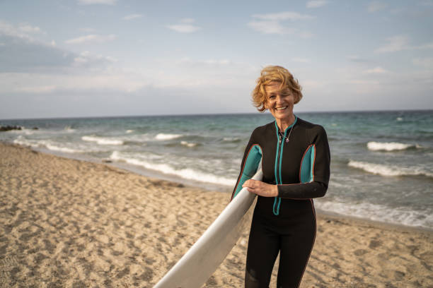 istock Mature female surfer 1457338236