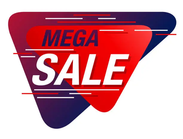 Vector illustration of Mega Sale bright button or banner