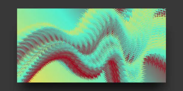 Vector illustration of 3D Abstract fluid background with holographic liquid shapes in motion