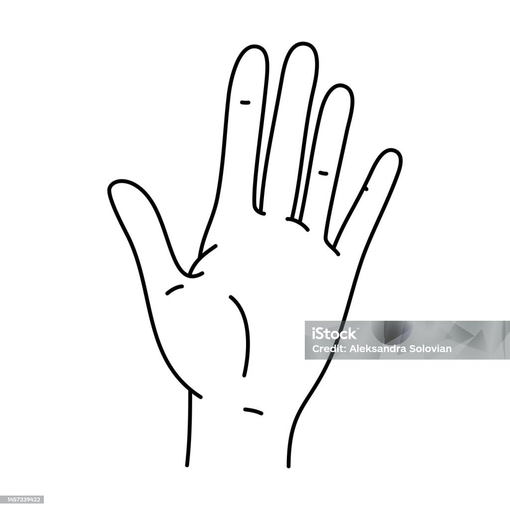 Simple Hand Image Vector Simple Hand Illustration Palm Raised Up Stock Illustration ...