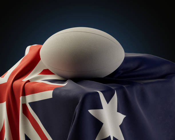 istock Rugby Ball And Australia Flag 1457346673