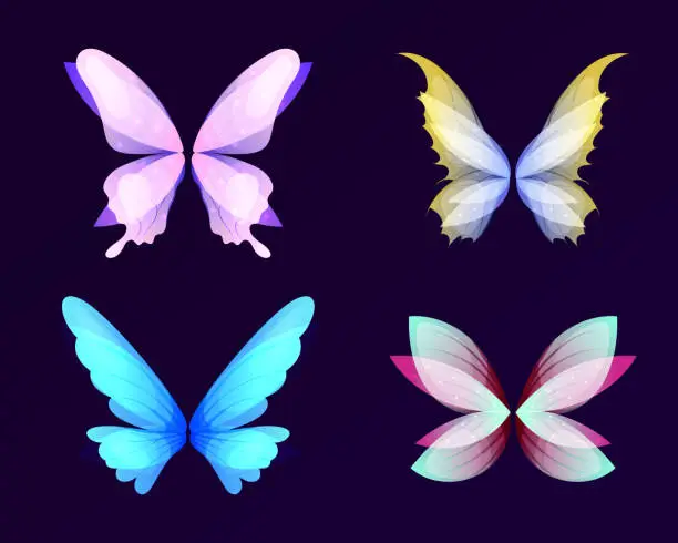 Vector illustration of different_wings_of_fairy