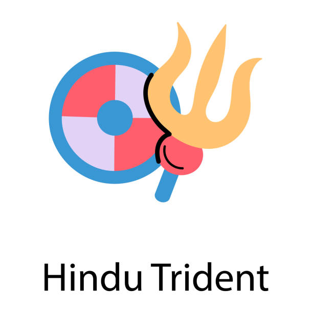 ilustrações, clipart, desenhos animados e ícones de tridente hindu - trishula