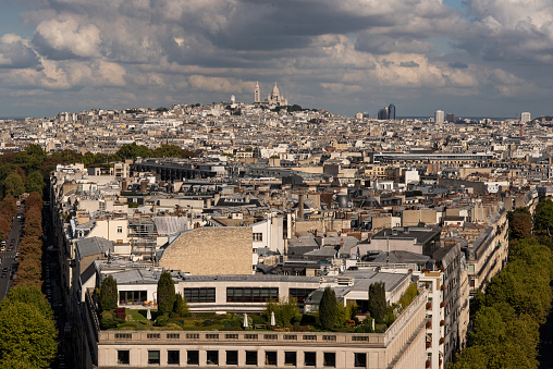 View of the city of Paris from above