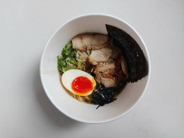 istock Chicken ramen noodle on paper bowl 1457349339