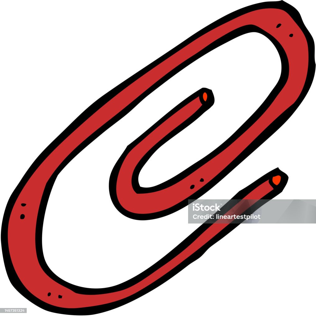 Paperclip Visual Cartoon Paperclip Stock Illustration - Download Image Now - Art ...