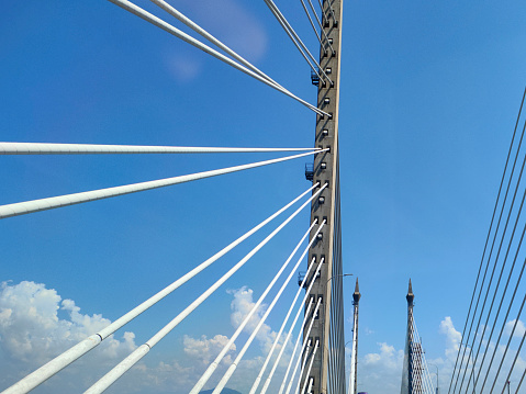 A focus scene on Penang Bridge in Malaysia.