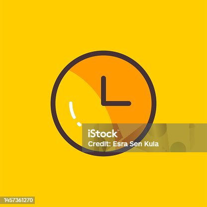 istock Time Color Flat Line Icon Design with Editable Stroke. Suitable for Web Page, Mobile App, UI, UX and GUI design. 1457361270