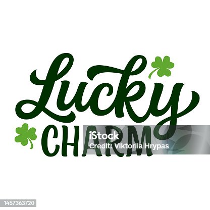 istock Lucky charm. Patricks day hand lettering 1457363720
