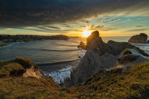 Sunset in the Urros de Liencres. Cantabria. Spain.