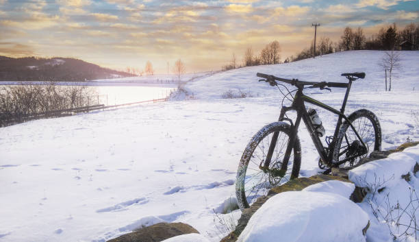 Wintertime adventure with a mountain bicycle