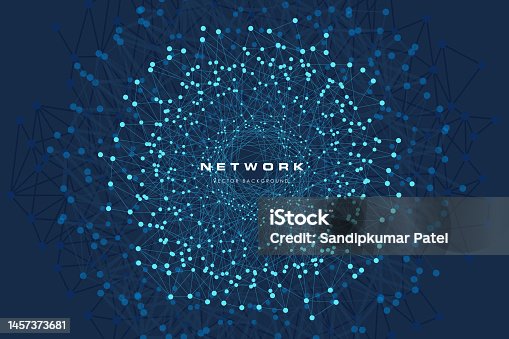 istock Connections digital technology background with lines mesh 1457373681