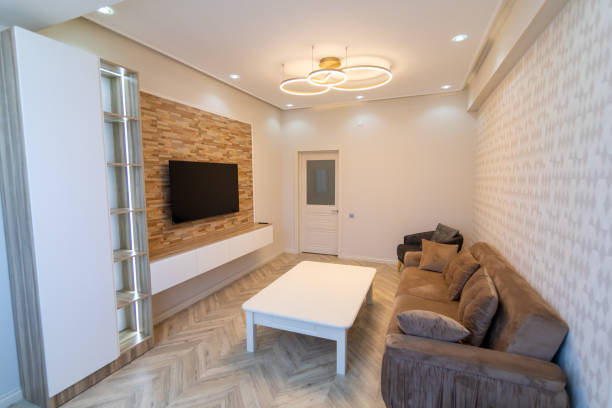 istock Home hall interior with creative chandelier 1457374490