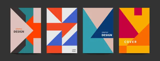 Vector illustration of Minimal geometric poster, minimalist cover template