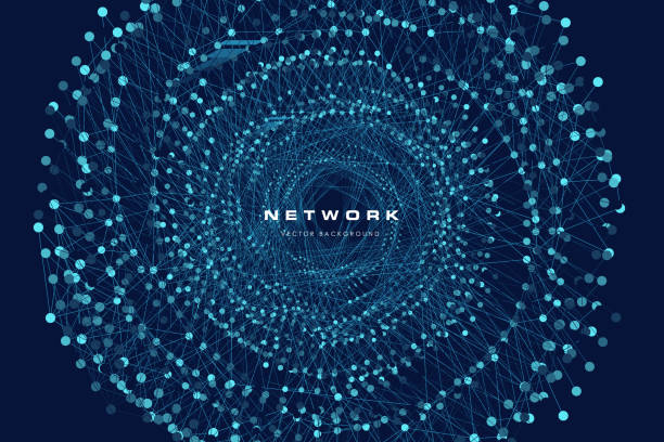 Concept of big data or digital transformation technology Abstract circular electronics background pattern. Glowing connecting points. stock illustration cloud outline background stock illustrations
