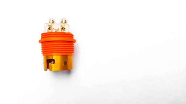 istock Light bulb socket, cartridge or holder isolated on white background, Copy space 1457376226