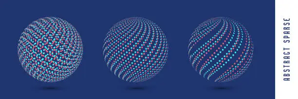 Vector illustration of The sphere consisting of points. 3d futuristic technology style.