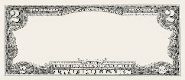 istock Two us dollars paper banknote with isolated middle area. 1457384067