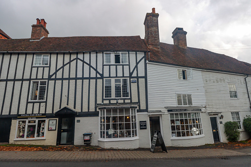 Fountain House at Goudhurst in Kent, England. Commercial businesses are visible.