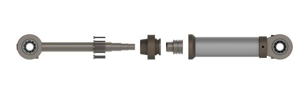 istock Hydraulic cylinder high pressure exploded view 3D illustration on white background 1457385782