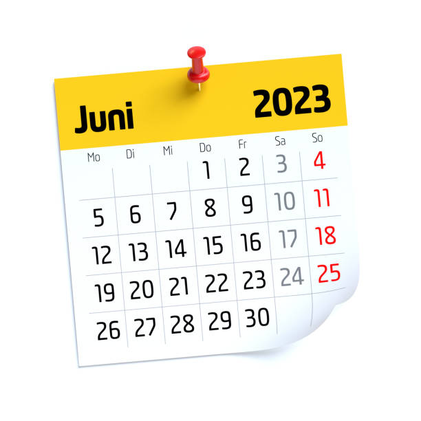 istock June Calendar 2023 in German Language. Isolated on White Background. 3D Illustration 1457387609