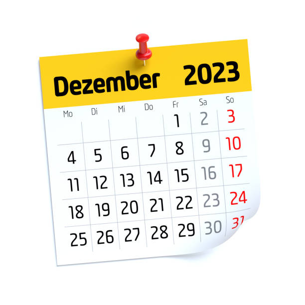 istock December Calendar 2023 in German Language. Isolated on White Background. 3D Illustration 1457387622