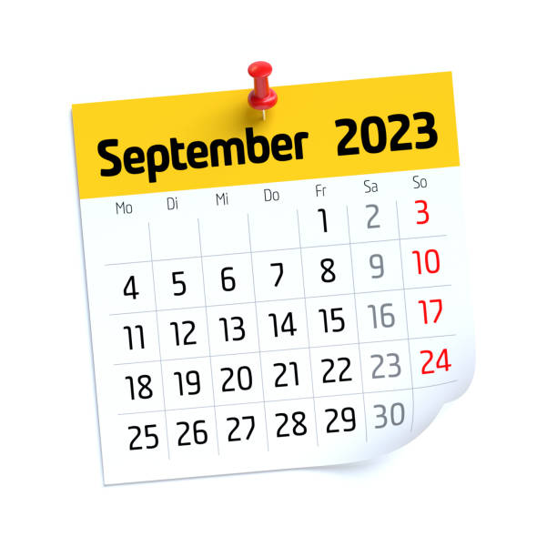 istock September Calendar 2023 in German Language. Isolated on White Background. 3D Illustration 1457387629