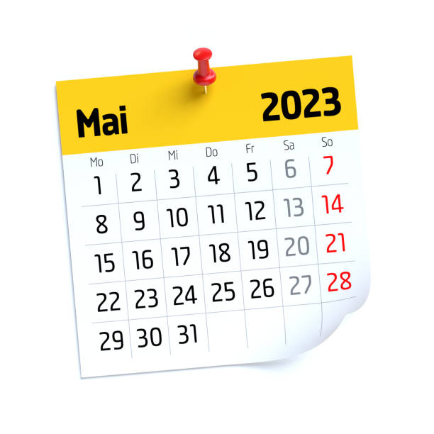 istock May Calendar 2023 in German Language. Isolated on White Background. 3D Illustration 1457387633