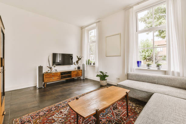 istock Interior of spacious living room 1457389368