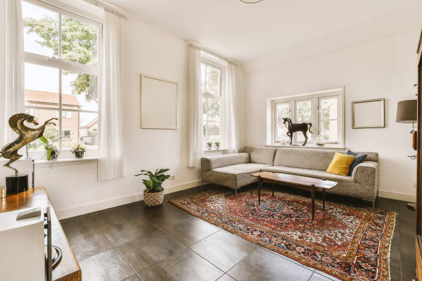 istock Interior of spacious living room 1457389986