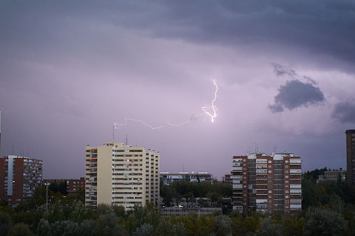 lightning sin the sky of Madrid