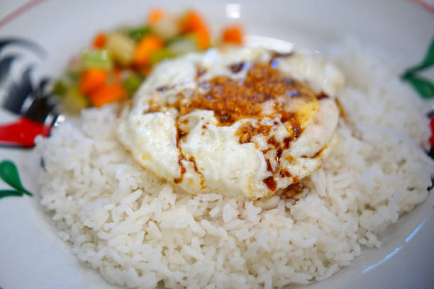 istock Egg White Rice Served in White Chicken Plate 1457394328