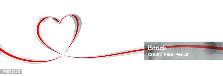 istock Belarus - Long Ribbon Heart Flag Banner. Belarussian Heart Shaped Flag. Stock Vector Illustration 1457399217