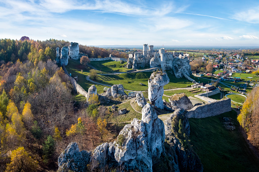 Hruba Skala, Czech Republic - June 6, 2021: View of the Hruba Skala castle in the protected landscape area called Cesky Raj or Bohemian Paradise